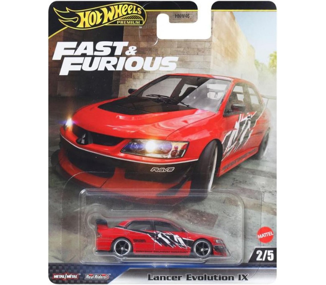 FAST and FURIOUS Die Cast Car Model MITSUBISHI LANCER EVOLUTION IX Scale 1:64 6cm HotWheels JBM02