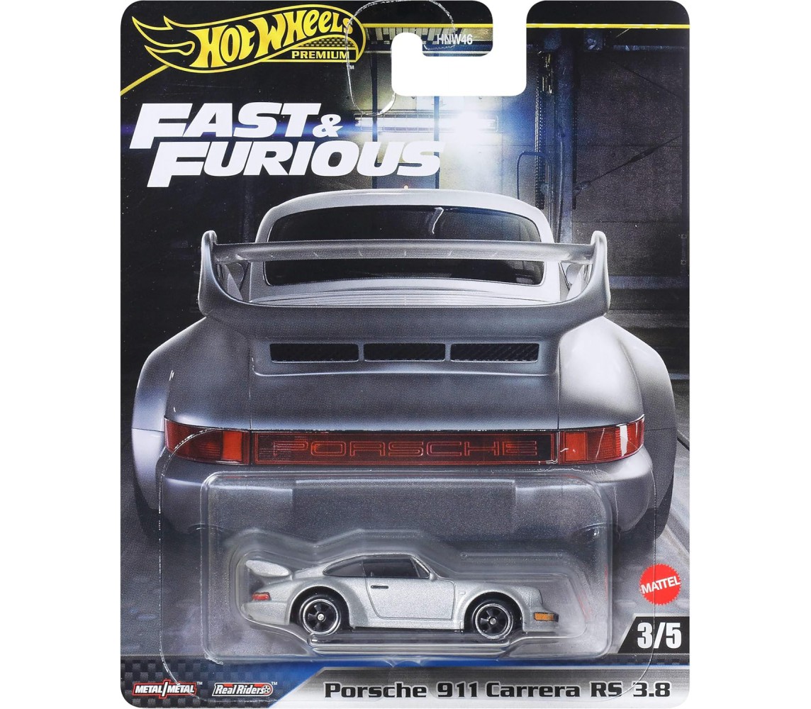 FAST and FURIOUS Die Cast Car Model PORSCHE 911 CARRERA RS 3.8 Scale 1:64 6cm HotWheels JBM03