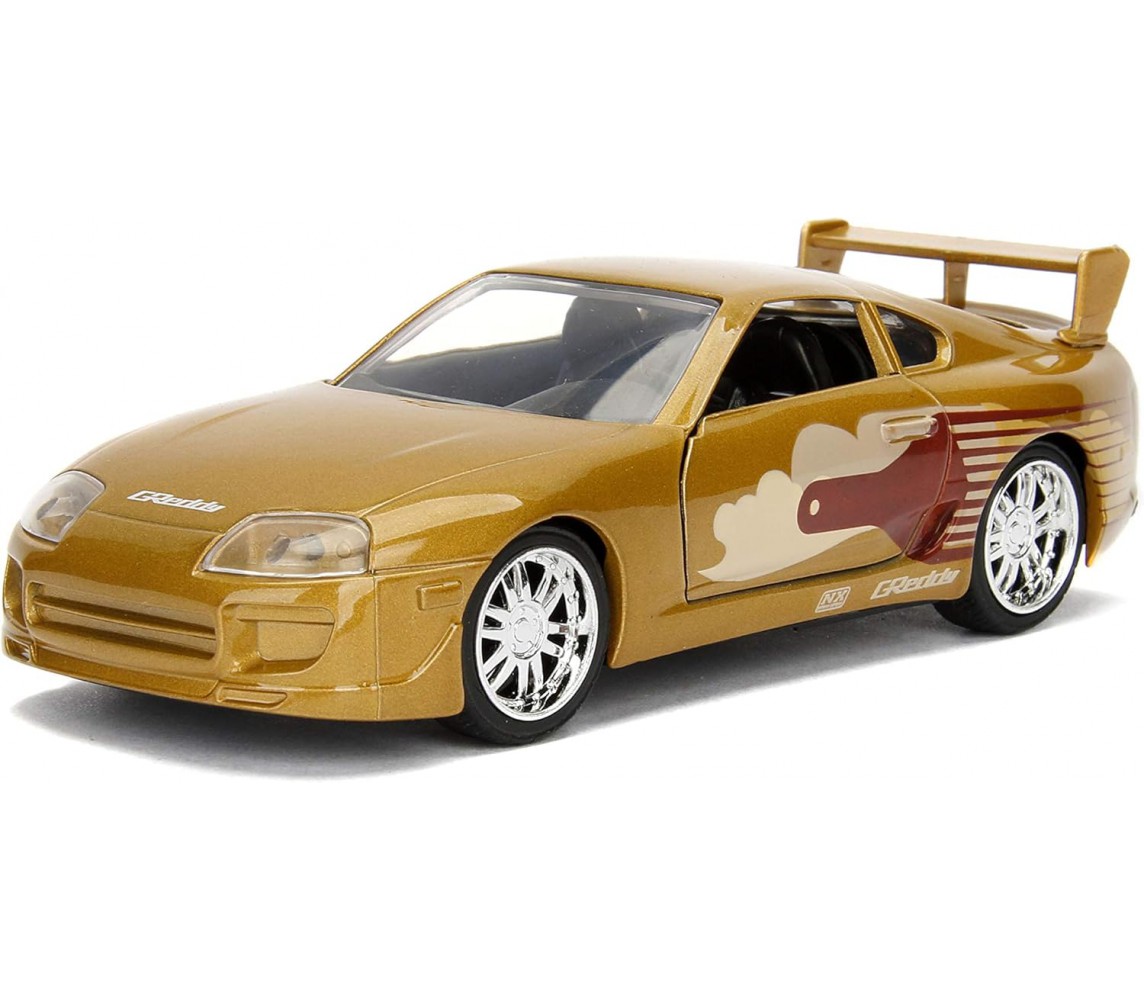 BROKEN PACKAGE Fast And Furious Model Car DieCast TOYOTA SUPRA GOLD Scale 1/32 ORIGINAL Jada Toys