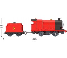 TRENINO THOMAS FRIENDS Modello Locomotiva JAMES MOTORIZZATO Rimorchio 20cm JGF95