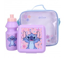 STITCH Lunch Bag with a lunch box and drinking bottle 20x21x8cm Official DISNEY Lilo And Stitch