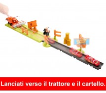 CARS Playset Pista FUGA FRANK Stunt Race 3 veicoli Saetta McQUEEN Mattel HRX48