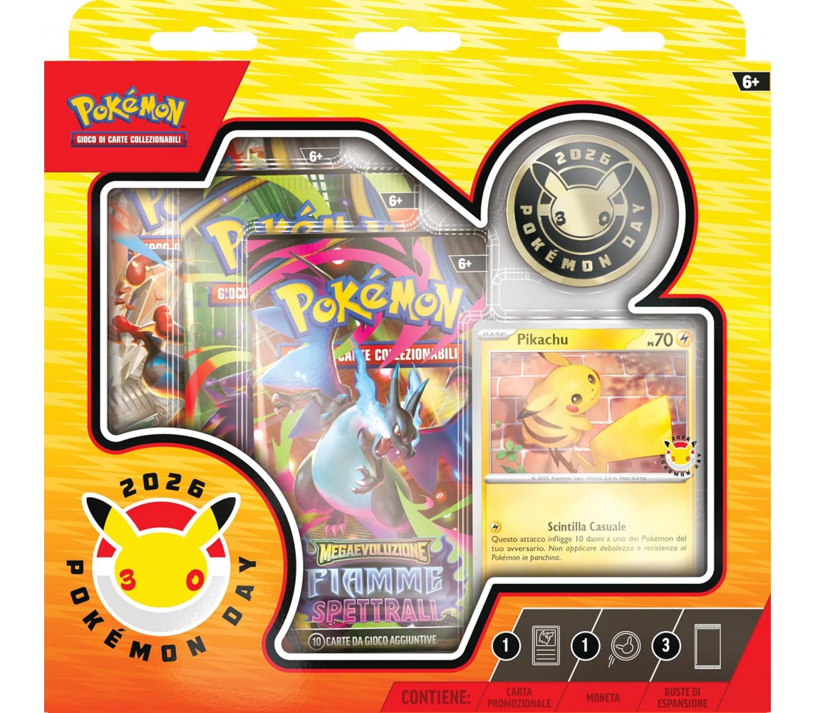 CARTE POKEMON Collezione POKEMON DAY 2026 PIKACHU anniversario 30 anni ITALIANO