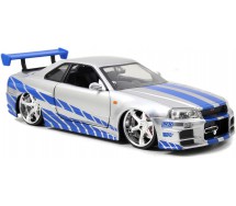 BROKEN PACKAGE FAST FURIOUS Model Car BRIAN's NISSAN SKYLINE GT-R R34 1/24 Die Cast Jada