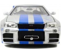 copy of Modello Auto NISSAN SKYLINE GT-R R34 di BRIAN Scala 1:24 Die Cast FAST FURIOUS 7 Jada
