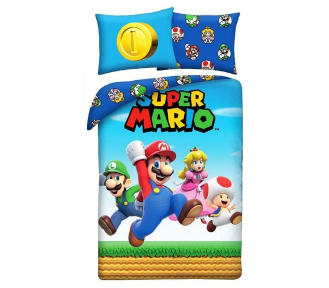 SUPER MARIO Characters BED SET Duvet Cover MARIO LUIGI TOAD BOWSER Original 140x200 POLYESTER NO-805BL
