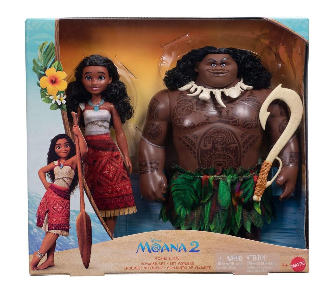 VAIANA and MAUI Box 2 DOLLs BIG 25cm Action Figures Original MATTEL JDD42 Mattel