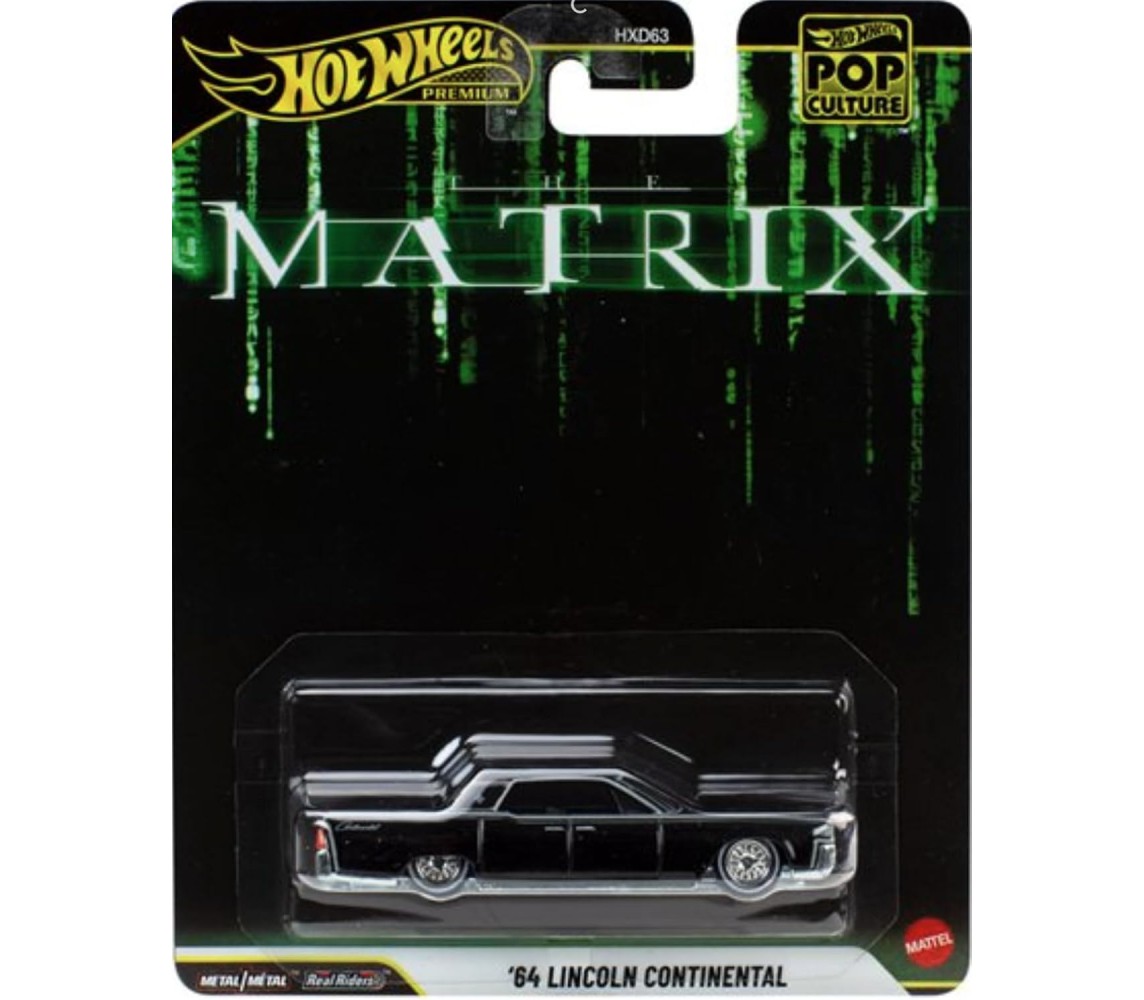 copy of MATRIX Modellino Auto 1964 LINCOLN CONTINENTAL Nera 1/64 8cm Hot Wheels Premium Real Riders HCP06