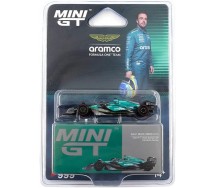 FERNANDO ALONSO 14 Car Model F1 Formula 1 ASTON MARTIN Bahrein GP Season 2023 1/64 MINIGT