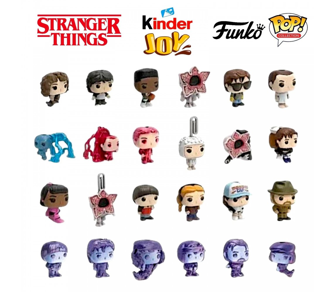 STRANGER THINGS JOY Kinder SET 24 FIGUREs Complete  + Papers + Eggs + Display