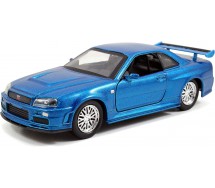 BROKEN PACKAGE Fast And Furious Model Car DieCast BRIAN's NISSAN SKYLINE GT-R R34 Scale 1/32 ORIGINAL Jada Toys