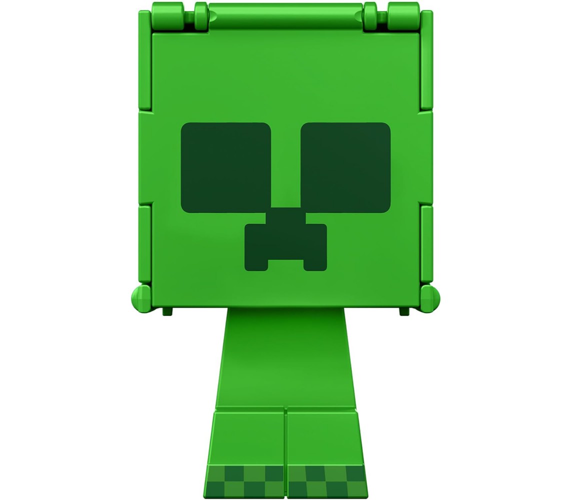 BROKEN PACKAGE MINECRAFT CREEPER CHARGED CREEPER Flippin' Figs Figures Collection 2 in 1 9cm Pixelated Design MATTEL HTL46