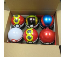 POKEMON POKEBALL metal 6 Pieces with 12 STICKERS some DOUBLE or TRIPLE