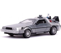 RITORNO AL FUTURO Parte 2 MODELLO Die Cast Con LED Flying Mode Auto DeLOREAN 20cm Scala 1/24 Jada Toys Time Machine