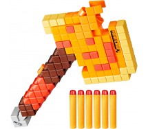 NERF MINECRAFT FIREBRAND AXE Dart-Blasting Crossbow 6 Dards HASBRO F8953