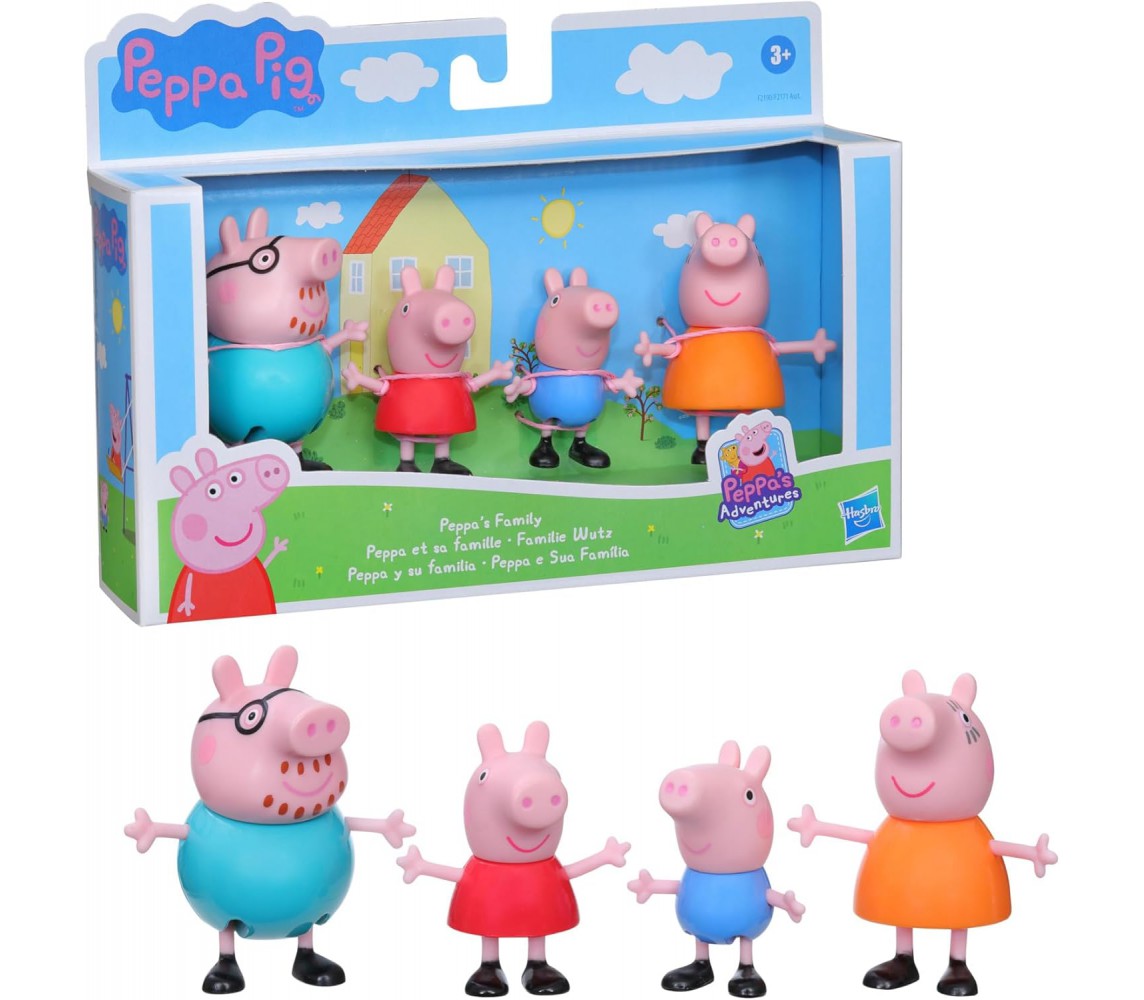 PEPPA PIG Box Set 4 Figures 7cm Peppa's Family NORMAL HASBRO F2190
