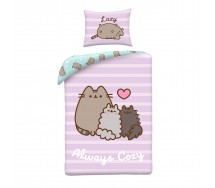 PUSHEEN THE CAT SINGLE BED SET DUVET COVER 140x200cm Polyester Halantex Always Cozy PUS-2276BL