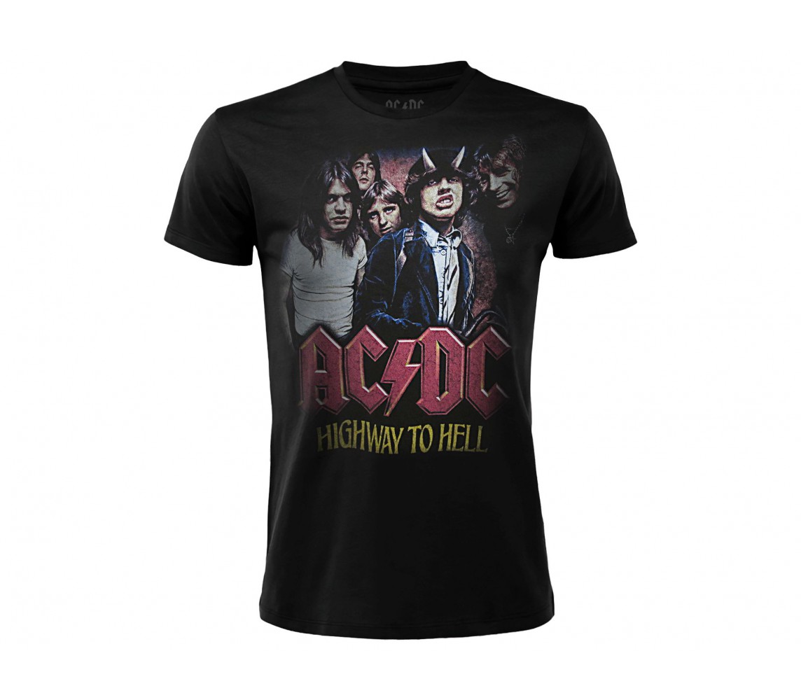 AC/DC Black T-shirt Original HIGHWAY TO HELL HARD ROCK MUSIC ACDC AC DC OFFICIAL Licensed