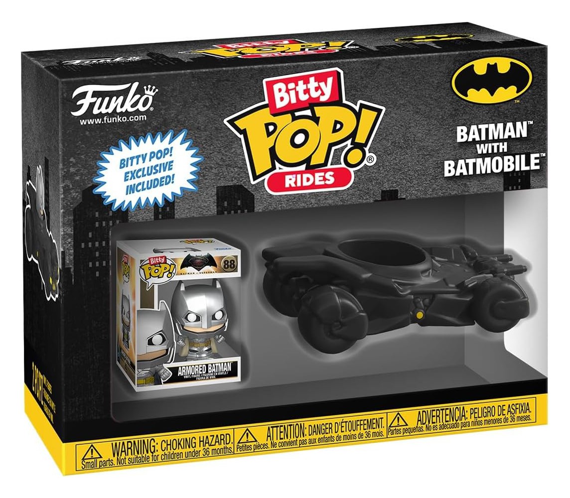 BATMAN Figure 2cm with BATMOBILE Funko POP BITTY RIDES 88