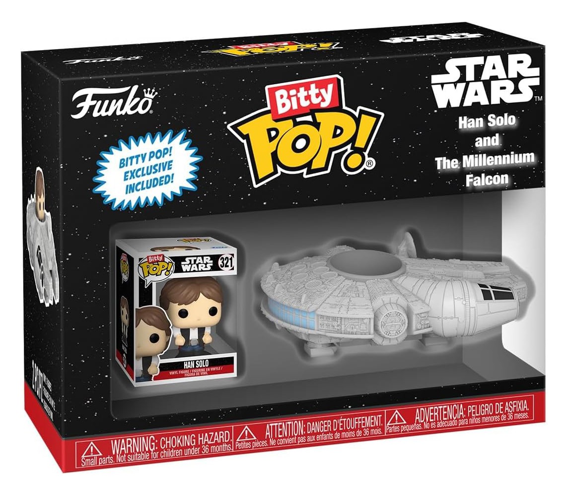 STARWARS Han Solo Figura 2cm con Millenium Falco Funko POP BITTY 321