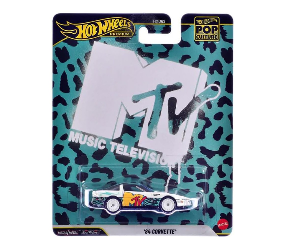 MTV MUSIC Model 84 CORVETTE Die Cast Scale 1:64 7cm HotWheels Pop Culture JHW93