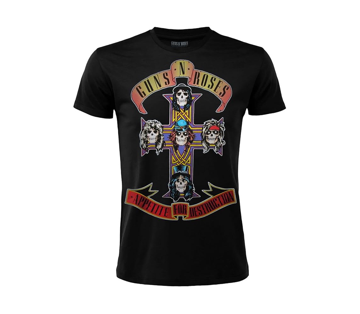 GUNS N' ROSES T-Shirt Maglietta NERA Appetite for Destruc Hard Rock Music