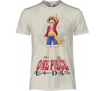 ONE PIECE RUBBER Straw Hat Crew Adult T-Shirt BEIGE OFFICIAL