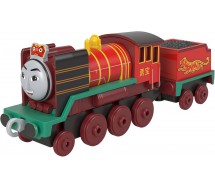 TRENINO THOMAS YONG BAO Locomotiva METALLO con rimorchio FISHER PRICE 15cm HNN39