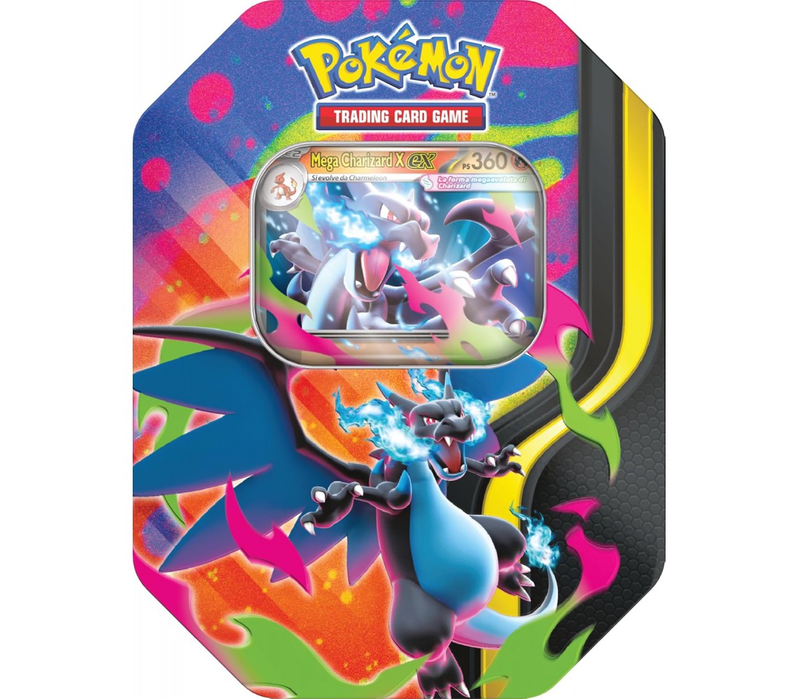 POKEMON ITALIAN MEGA CHARIZARD X ex Gioco Di Carte TIN BOX Pokemon