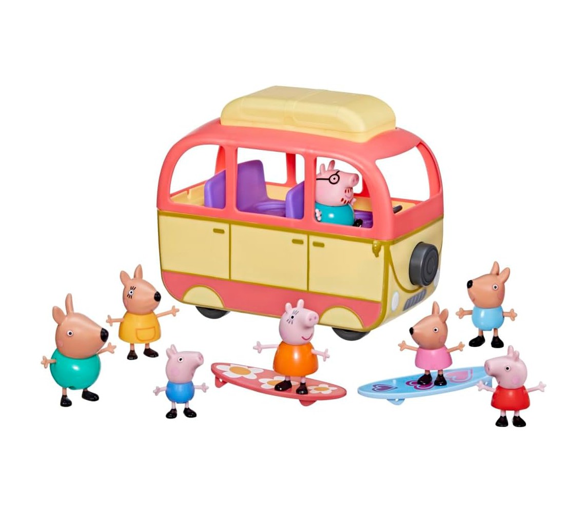 PEPPA PIG Playset CAMPERVAN Vehicle Includes 8 Figures 4 Accessories HASBRO F4892