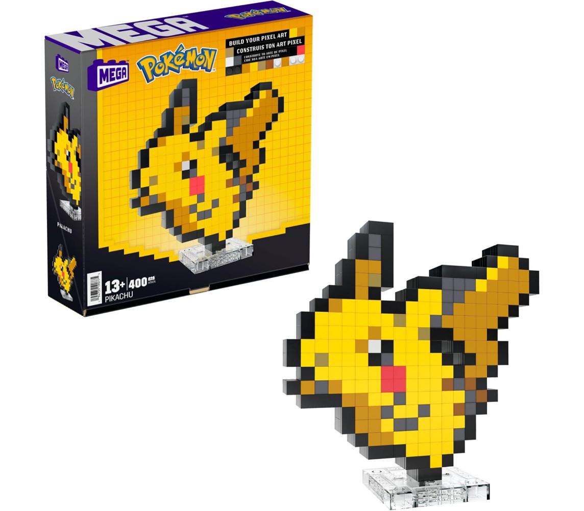BROKEN PACKAGE POKEMON PIKACHU Playset PIXEL ART Building Blocks 400 Pieces Mega Construx HTH74