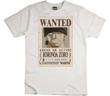 ONE PIECE RORONOA ZORO WANTED Adult T-Shirt BEIGE ANIME MANGA OFFICIAL Licensed