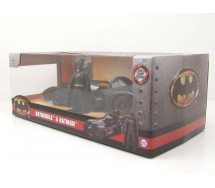 Modello Auto BATMOBILE da BATMAN RETURNS Film 1989 con Figura METALLO Scala 1/24 JADA TOYS