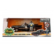 BATMAN Serie TV Classic Modellino BATMOBILE con Figure METALLO Batman e Robin Scala 1/24  JADA TOYS