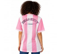 HELLO KITTY T-shirt Maglietta Oversize Donna in Tessuto Traforato
