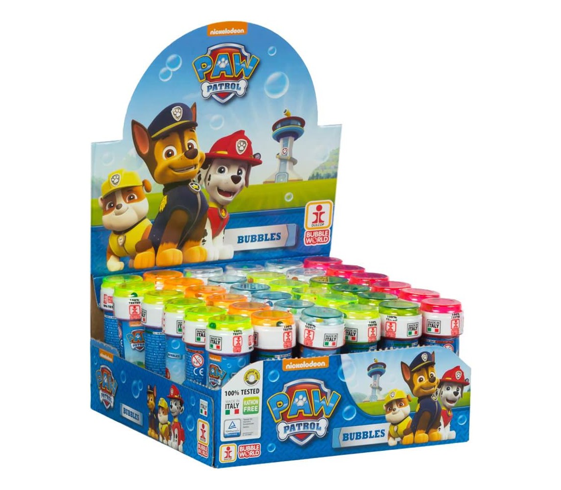 SOAP BUBBLE PAW PATROL Party Box Display 36 BOTTLES 60ml Dulcop