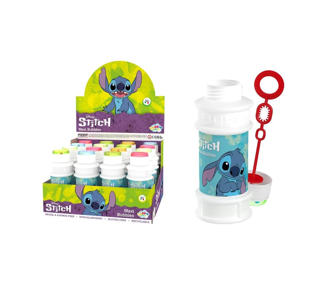 BOLLE SAPONE STITCH Party Box Display Intero 16 Flaconi GRANDI da 175ml Dulcop