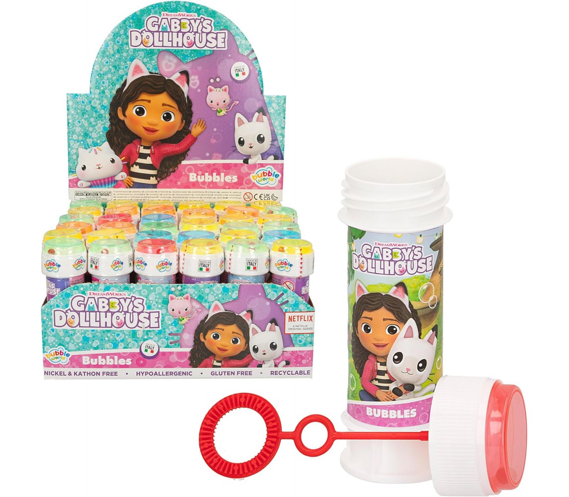 SOAP BUBBLE GABBY DOLLHOUSE Party Box Display 36 BOTTLES 60ml Dulcop