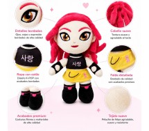 KPOP K-POP Soft Toy Plush COREAN IDOL SINGER Fuxia Hair MIRA 20cm