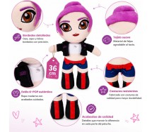 KPOP K-POP Peluche Grande 36cm CANTANTE COREANA IDOL Capelli Viola Treccia RUMI