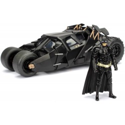 Modello Auto TUMBLER NERO Batmobile BATMAN THE DARK KNIGHT 19cm Scala 1/24 CON FIGURA Originale JADA Toys