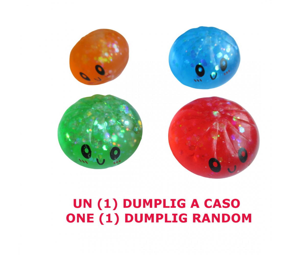 DUMPLING Raviolo GLITTER Antistress Squishy MINI 5cm 1 PEZZO Colore CASUALE