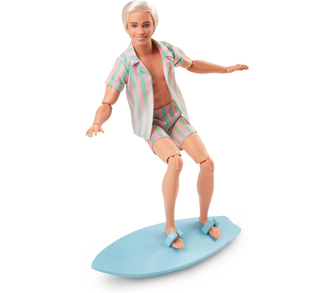KEN SKATE SURFER BOX ROTTO da BARBIE THE MOVIE con tavola da Surf Mattel HPJ97