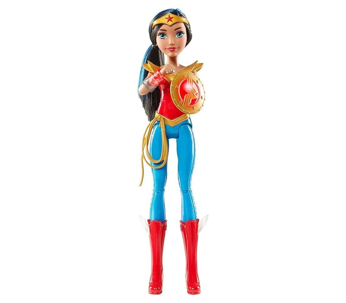 BROKEN PACKAGE WONDER WOMAN Super Hero DOLL Sound and Light DC COMICS Original Mattel DTR13