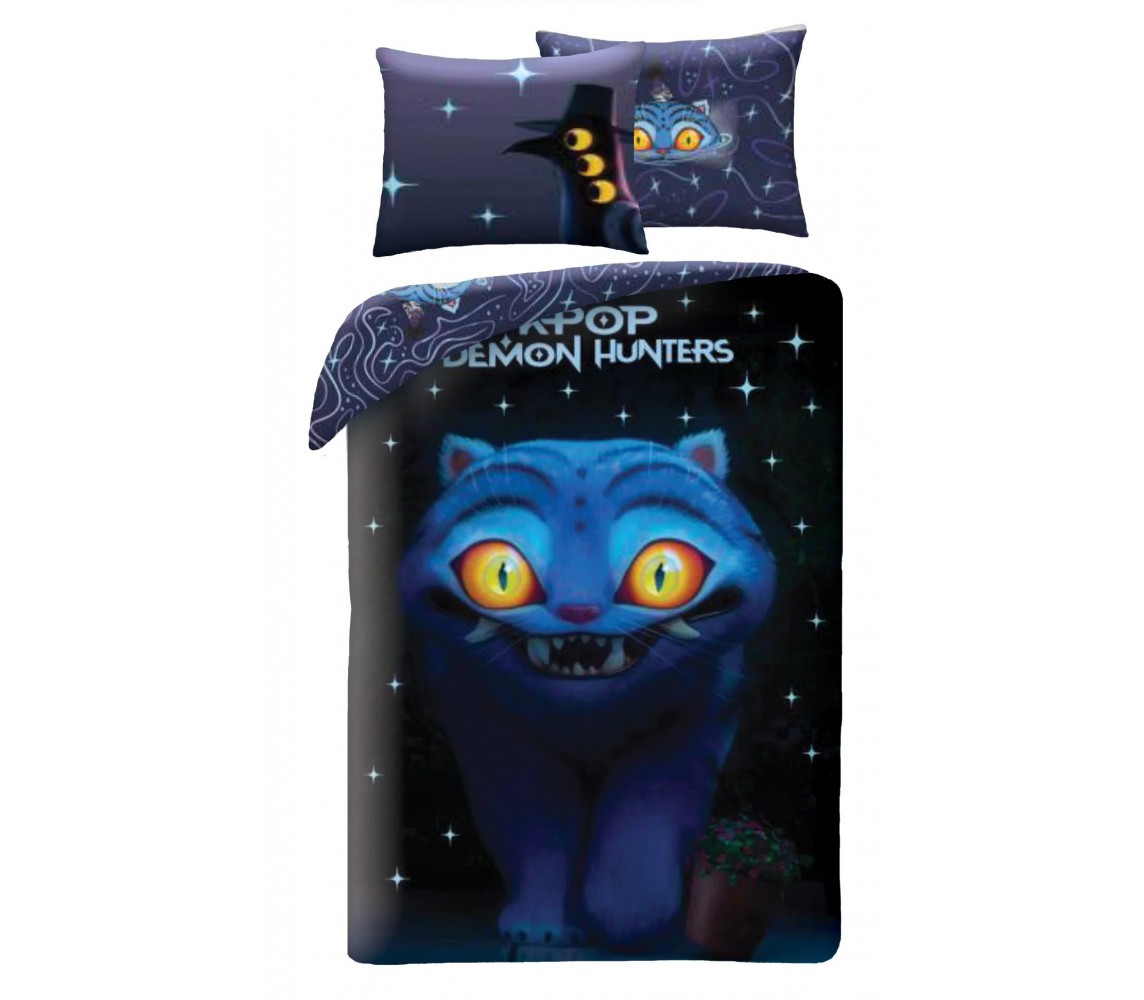 K-POP Demon Hunters Copripiumino REVERSIBILE SET LETTO 140x200cm Poliestere 6328