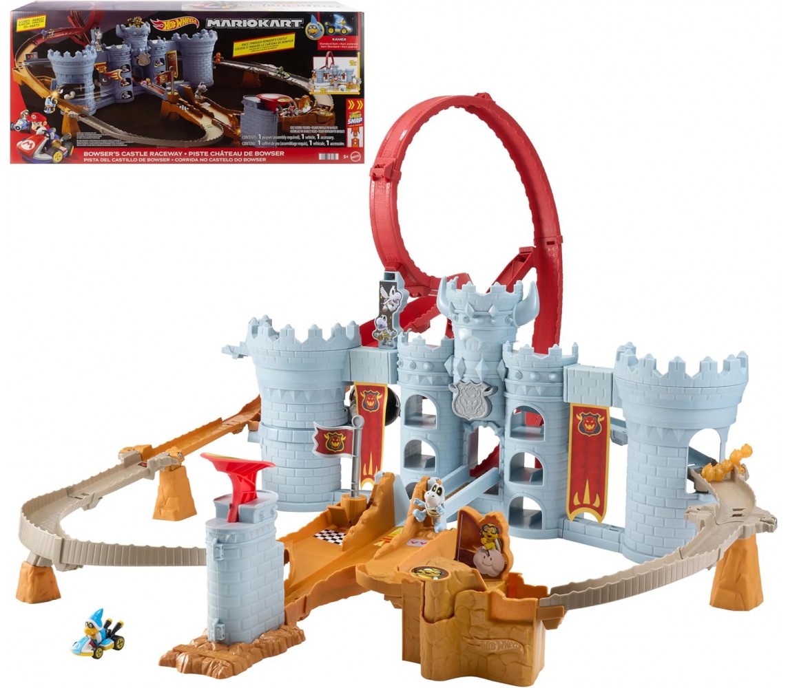 SUPER MARIO KART Playset GIGANTE BOWSER CASTLE Pista con 1 Veicolo JHD24