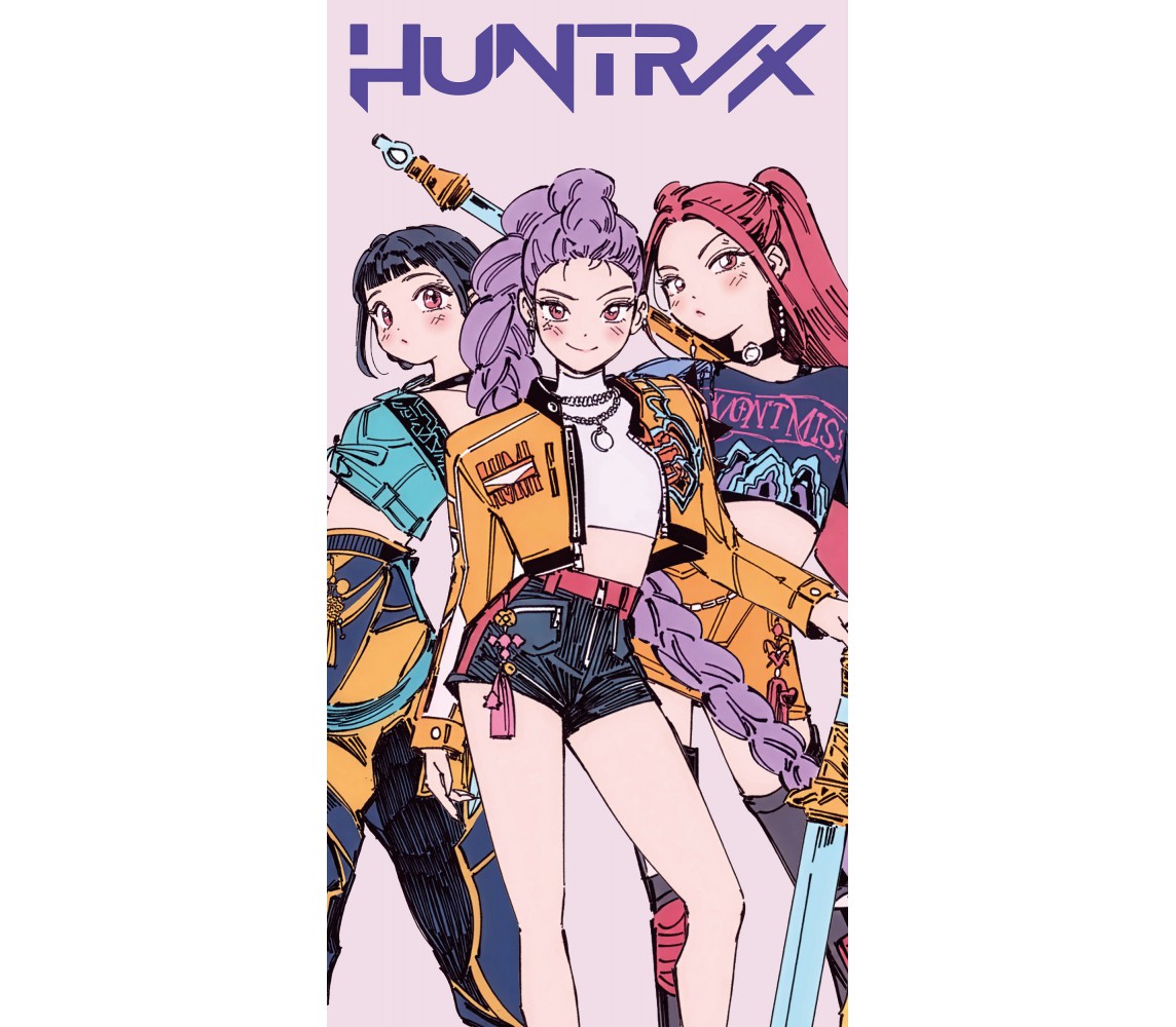 HUNTRIX K-POP DEMON HUNTERS Asciugamano Grande TELO MARE Spiaggia Originale 6151