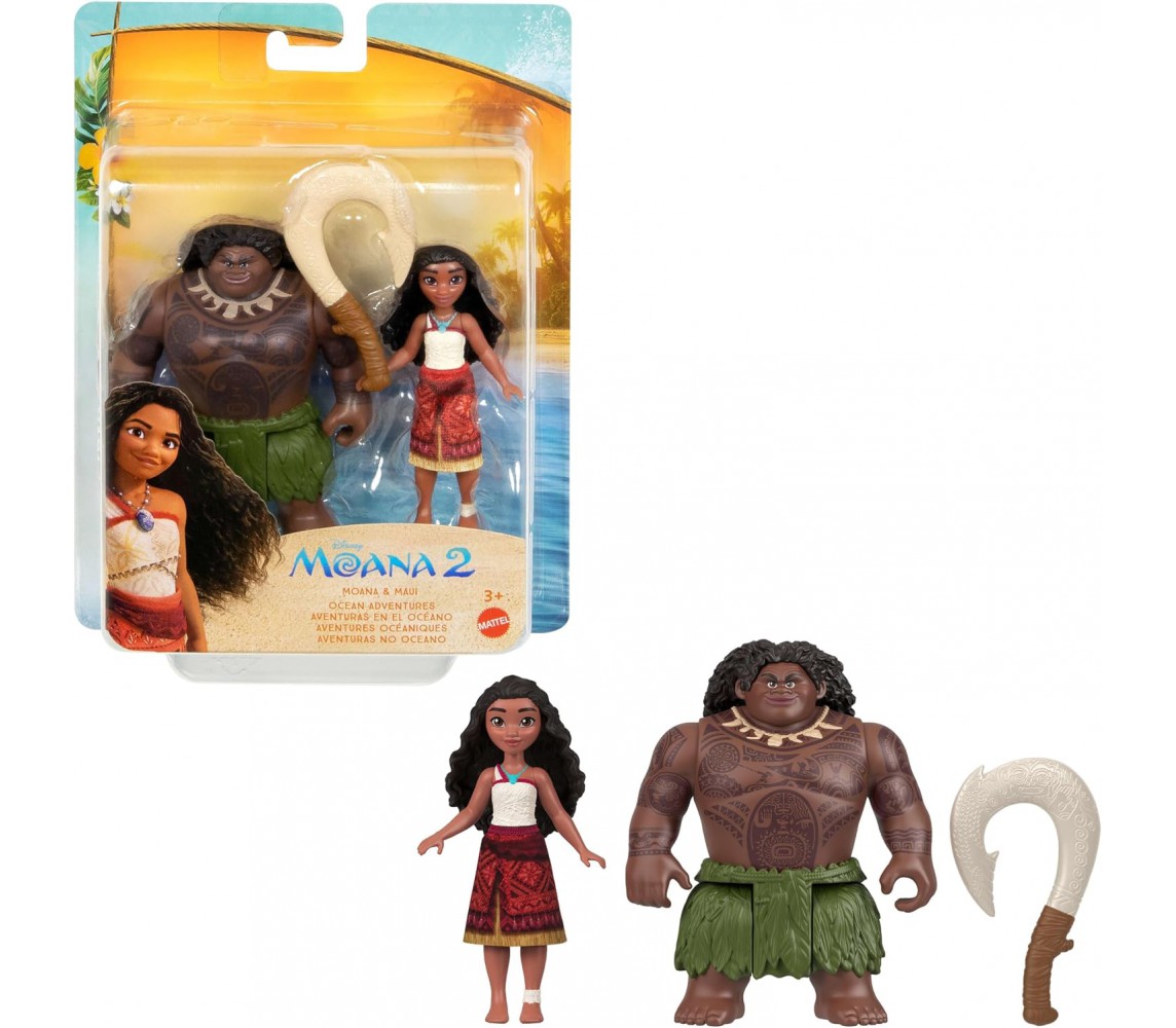 VAIANA MAUI Box Bambole 10cm ACTION Oceania Moana Originale Disney MATTEL JDD44
