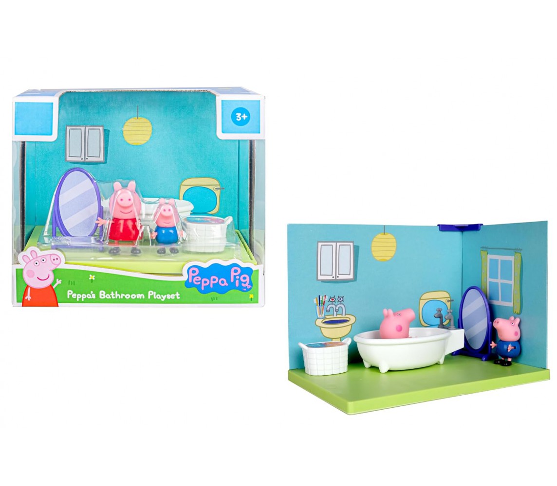 PEPPA PIG BAGNO Playset con 2 FIGURE Peppa e George e accessori HASBRO D4104