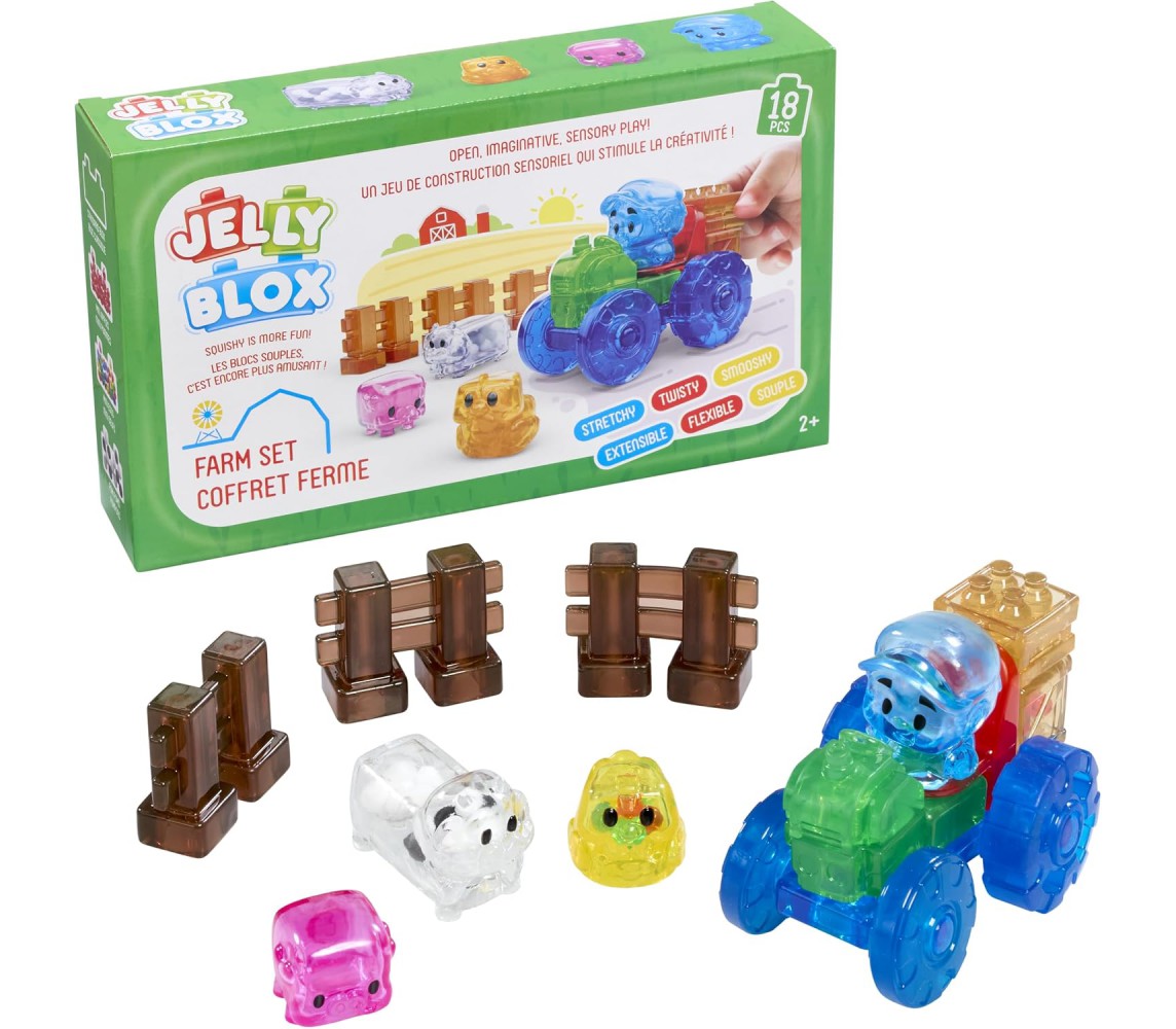 Jelly Blox Goliath Set Fattoria FARM SET - 15 Mattoncini morbidi SQUEEZE Goliath